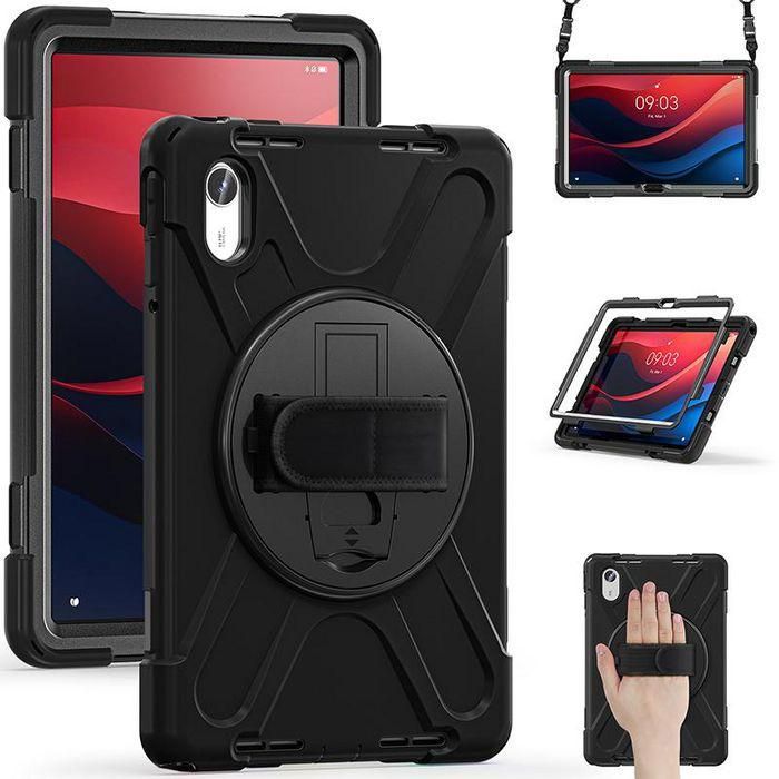 eSTUFF Funda AUSTIN Defender para Lenovo TAB M11 2024 / K11 2024 Negra, Antigolpes con Soporte Giratorio y Correa 3