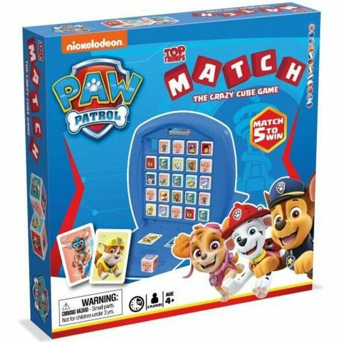 Winning Moves Juego Match Patrulla Canina - Juego de mesa de 5 cubos con personajes PAW Patrol, para 2 jugadores, +4 años