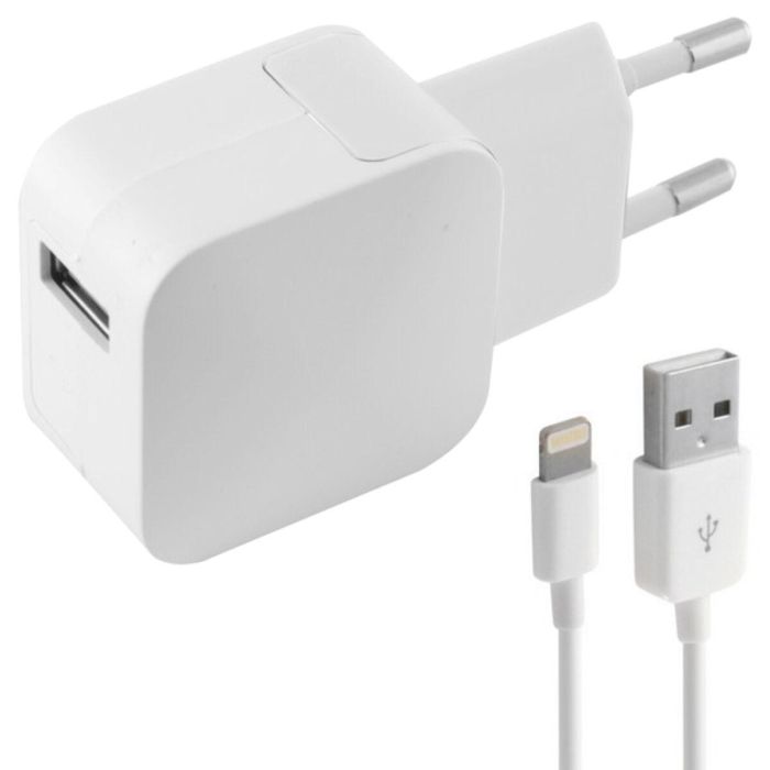 Cargador de Pared +Cable Lightning MFI KSIX Apple-compatible 2.4A USB iPhone 0 Cargador de Pared +Cable Lightning MFI KSIX Apple-compatible 2.4A USB iPhone 0