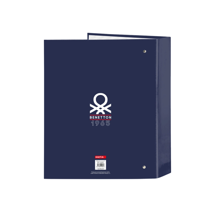 Carpeta de anillas Benetton Varsity Azul marino A4 27 x 33 x 6 cm 1