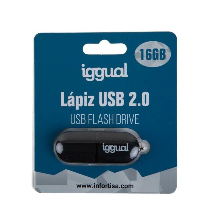 Memoria USB iggual IGG318492 Negro USB 2.0 x 1 1 Memoria USB iggual IGG318492 Negro USB 2.0 x 1 1
