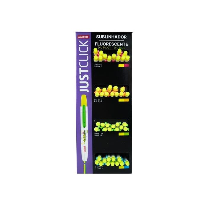 Marcador Fluor Morris Retractil Justclick Double Mrh-106 Expositor De 48