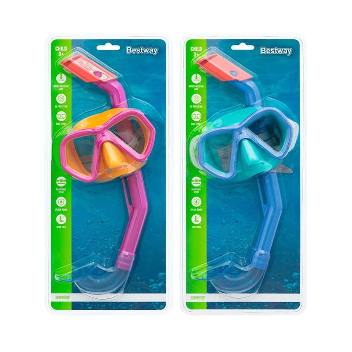 Bestway Conjunto Mascara y Tubo Infantil Correa Anatomica Color Surtido +3 Años Playa y Piscina 24018 3 Bestway Conjunto Mascara y Tubo Infantil Correa Anatomica Color Surtido +3 Años Playa y Piscina 24018 3