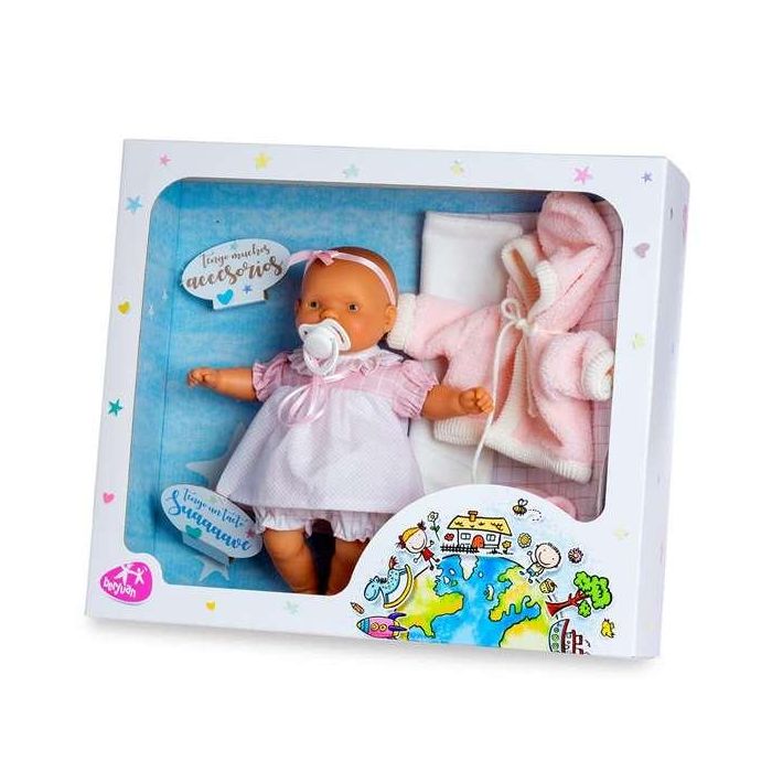 Berjuan Muñeca Llorona Trousseau 28cm con Sonido y Pilas LR44 Incluidas, Vestido, Chaqueta y Chupete 1 Berjuan Muñeca Llorona Trousseau 28cm con Sonido y Pilas LR44 Incluidas, Vestido, Chaqueta y Chupete 1