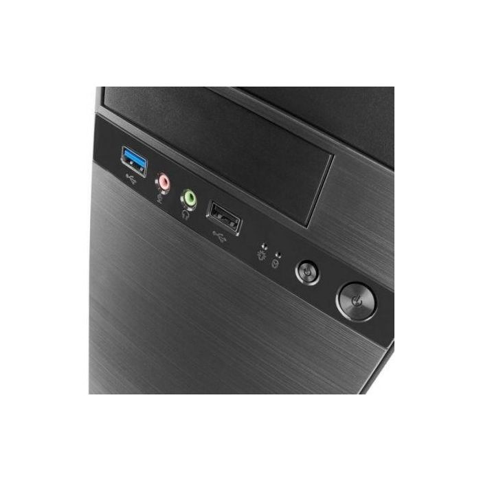 Anima AC4500 Caja Minitorre MicroATX/Mini-ITX con Fuente de Alimentación 500W Ultrasilenciosa, USB 3.0, Panel Frontal Aluminio Pulido Negro 2