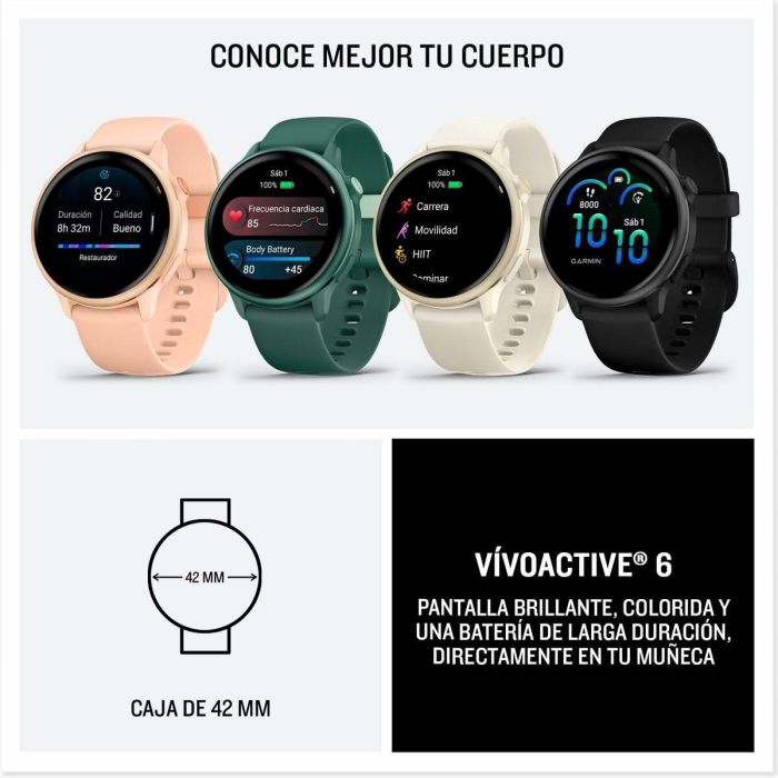 Garmin vívoactive 6 Smartwatch GPS WiFi AMOLED Pantalla Táctil 1.2" (3,05cm) 42mm Negro Resolución 390x390px Memoria 8GB Correa Silicona 1 Garmin vívoactive 6 Smartwatch GPS WiFi AMOLED Pantalla Táctil 1.2" (3,05cm) 42mm Negro Resolución 390x390px Memoria 8GB Correa Silicona 1