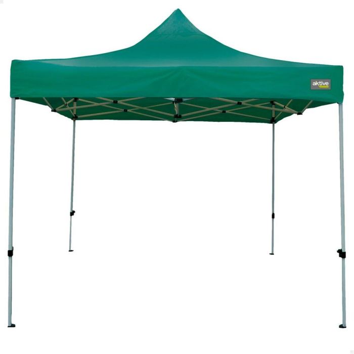 Cenador Aktive Plegable Altura ajustable Acero Poliéster 420D Oxford Verde 300 x 320 x 300 cm