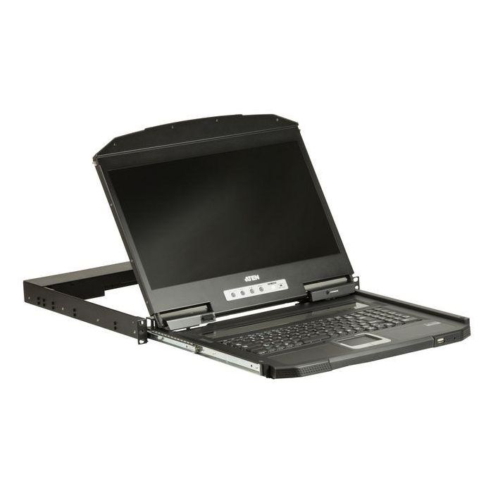 Aten CL3100 Consola KVM LCD Single Rail Ultra Corta 18.5" Widescreen USB VGA para Racks Poco Profundos 2