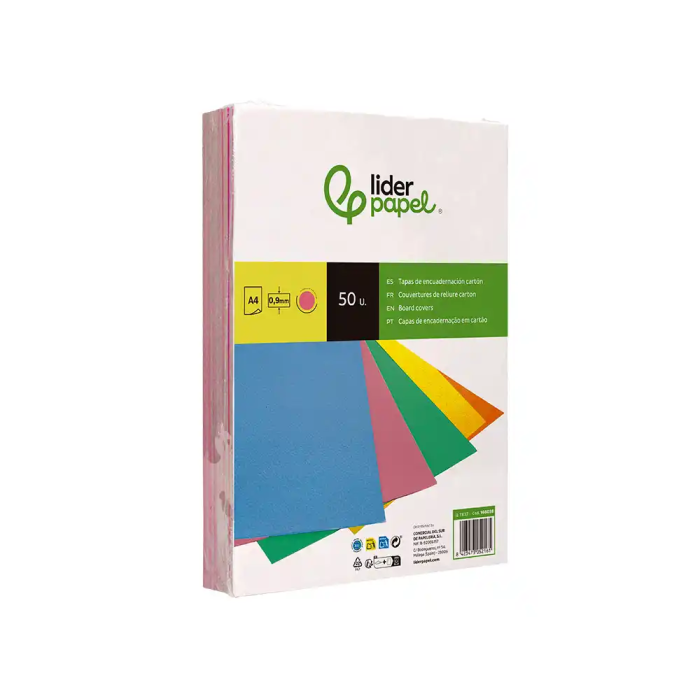 Liderpapel Tapa Encuadernación Cartón A4 Rosa Fluor 0,9mm Paquete 50 Unidades 3 Liderpapel Tapa Encuadernación Cartón A4 Rosa Fluor 0,9mm Paquete 50 Unidades 3
