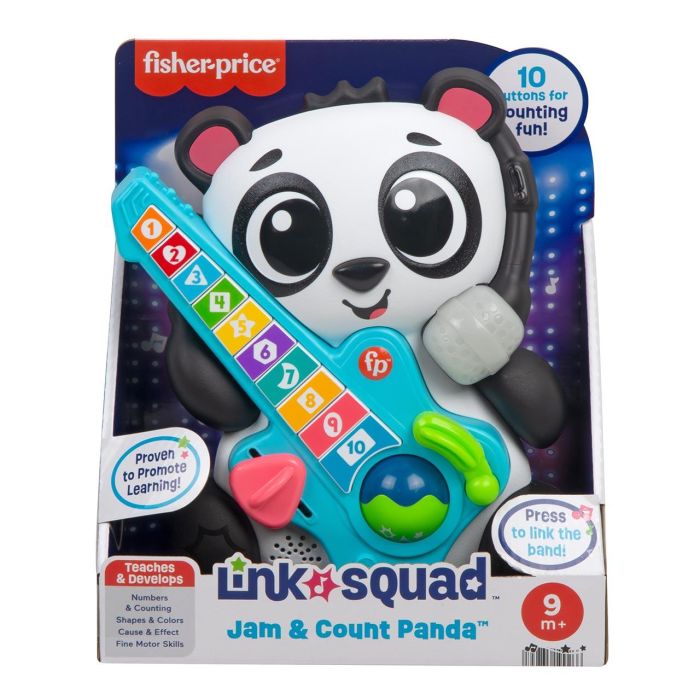 Oso panda fisher-price con guitarra. aprende los números y formas con luces y sonidos. 1