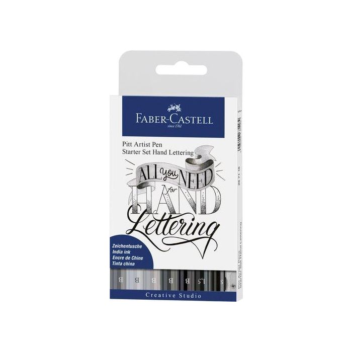 Rotulador Fibra Faber-Castell Pitt Hand Lettering Bolsa De 9