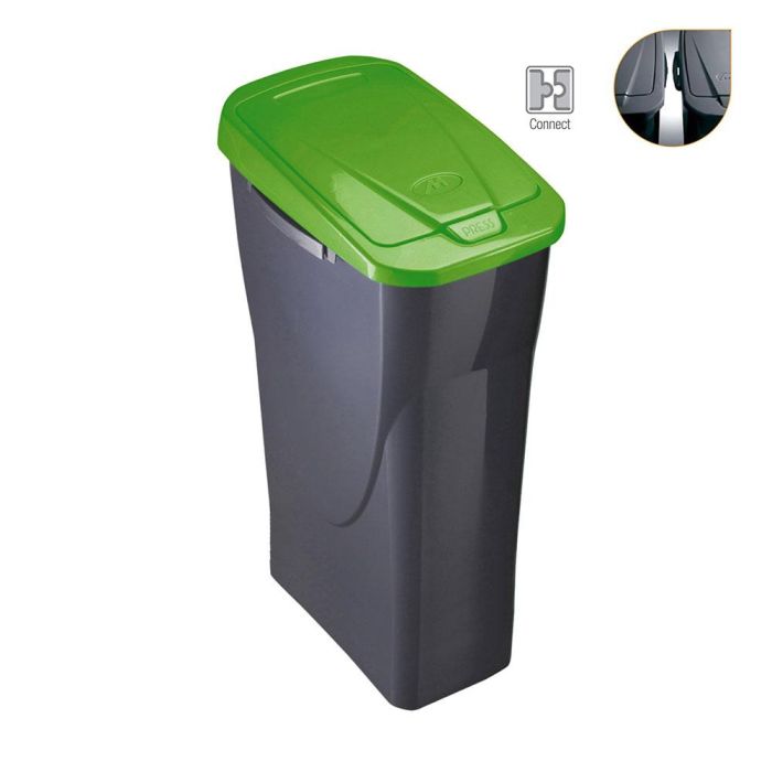 Mondex Cubo de Basura Ecobin con Tapa, 25 l, Color Verde, de Polipropileno, Conectable, 24,5 x 36,5 x 51 cm 0 Mondex Cubo de Basura Ecobin con Tapa, 25 l, Color Verde, de Polipropileno, Conectable, 24,5 x 36,5 x 51 cm 0
