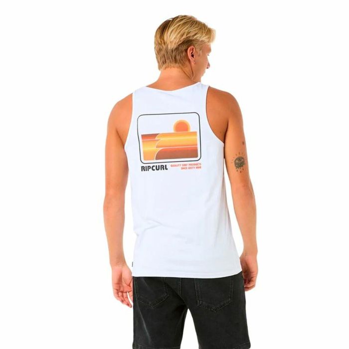 Camiseta de Tirantes Hombre Rip Curl Casual Revival Peaking Tank Blanco 1 Camiseta de Tirantes Hombre Rip Curl Casual Revival Peaking Tank Blanco 1