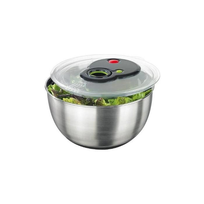 Emsa TURBOLINE Salatschleuder - Centrifugadora de Ensalada, Acero Inoxidable/Transparente