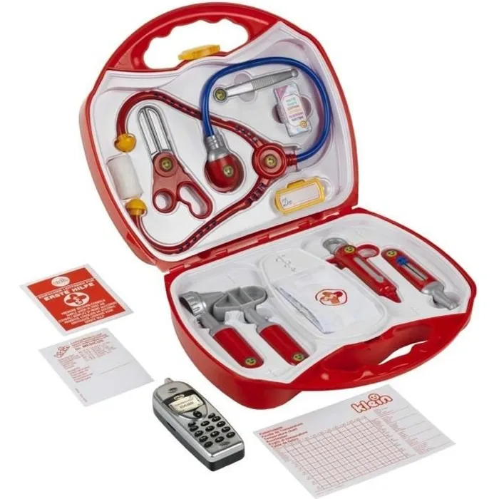 Klein Estuche Médico para Niño con Teléfono Móvil y Accesorios, Incluye Tijeras, Martillo, Pinzas, Jeringas, Estetoscopio, Monitor de Presión y Termómetro, Edad 3+ 0 Klein Estuche Médico para Niño con Teléfono Móvil y Accesorios, Incluye Tijeras, Martillo, Pinzas, Jeringas, Estetoscopio, Monitor de Presión y Termómetro, Edad 3+ 0