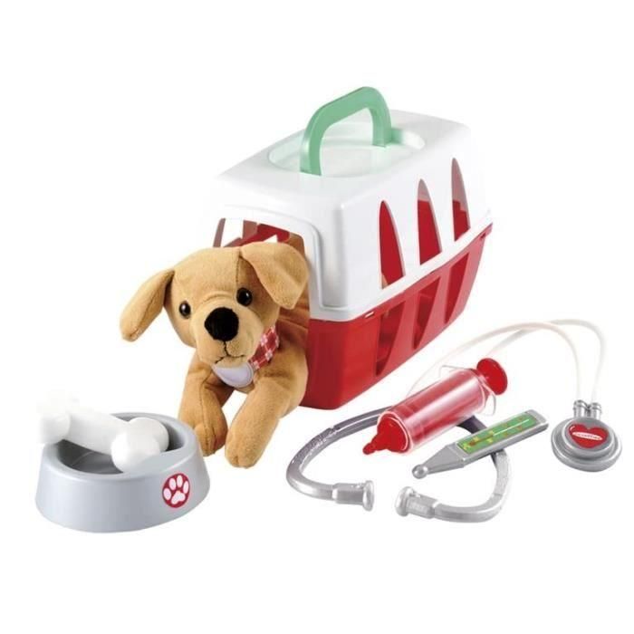 Ecoiffier Medical Maleta Veterinaria con Perrito de Peluche y Accesorios para Niños - Juego de Imitación 24 cm, Fabricación Francesa 4