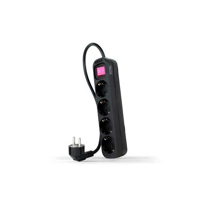 Nanocable 10.37.0004-BK Regleta de Enchufes con Interruptor, 4 Tomas con Tierra, Cable 1.4m, Protección Infantil, 3680W, Negro Nanocable 10.37.0004-BK Regleta de Enchufes con Interruptor, 4 Tomas con Tierra, Cable 1.4m, Protección Infantil, 3680W, Negro