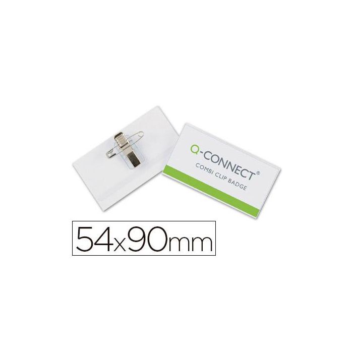 Identificador Q-Connect Con Pinza E Imperdible Kf17458 54x90 mm 25 unidades