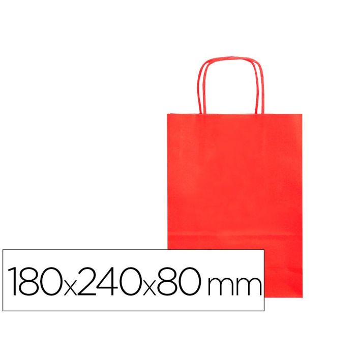 Bolsa Papel Q-Connect Celulosa Rojo XS Con Asa Retorcida 180x240x80 mm 25 unidades