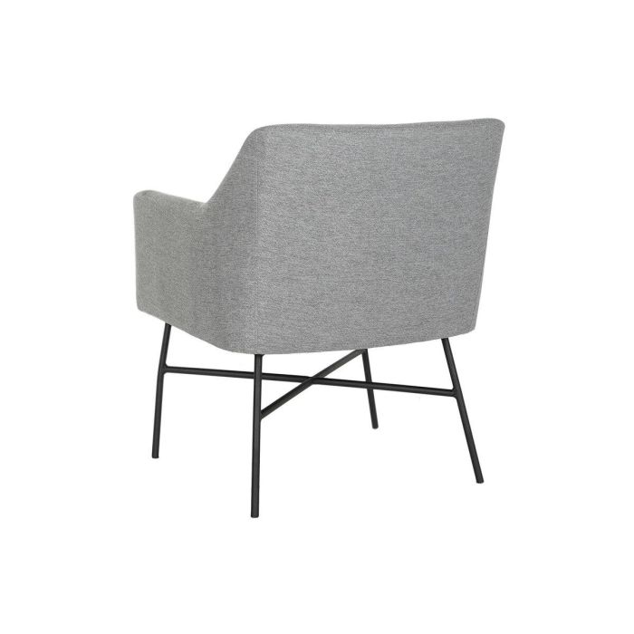 DKD Home Decor Silla Scandi Gris de Poliéster y Metal, Altura Asiento 47 cm, 60.5 Largo x 59.5 Ancho x 78 Alto cm 1