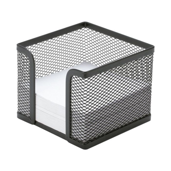 Soporte Taco De Papel Q-Connect Metalico Rejilla Negro 95x95x80 mm 1