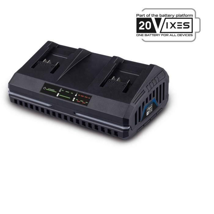 Cargador doble - SCHEPPACH - 2,4 A - SDBC2.4A - Carga simultáneamente dos baterías Li-ion de la gama Scheppach 20V IXES Cargador doble - SCHEPPACH - 2,4 A - SDBC2.4A - Carga simultáneamente dos baterías Li-ion de la gama Scheppach 20V IXES