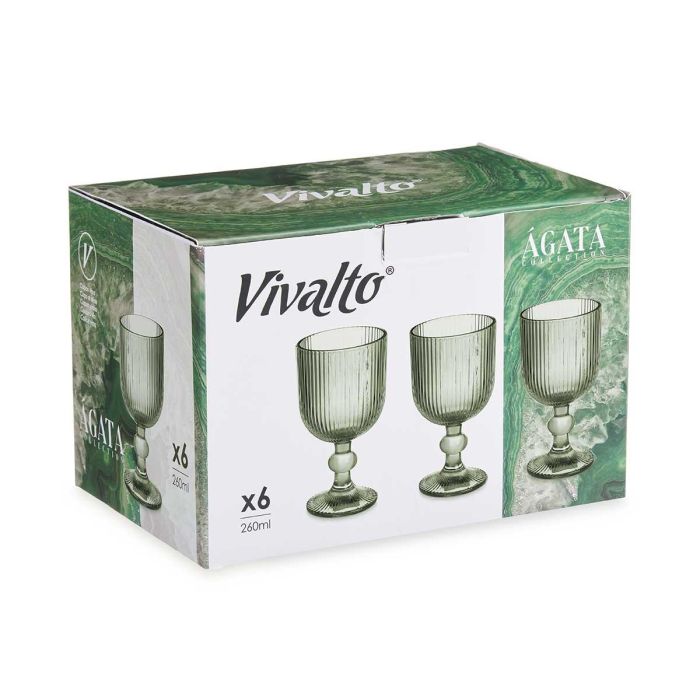 Copa Verde Musgo Rayas 260ml Vivalto - Vidrio, 7.9x14.4x7.9 cm (24 Unidades) 2 Copa Verde Musgo Rayas 260ml Vivalto - Vidrio, 7.9x14.4x7.9 cm (24 Unidades) 2