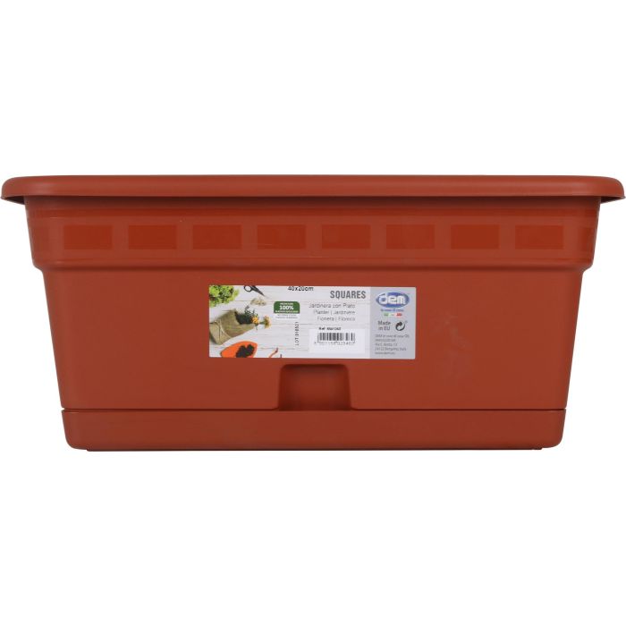 Jardinera con plato Squares 40x20 cm - Dem (12 Unidades) 1 Jardinera con plato Squares 40x20 cm - Dem (12 Unidades) 1