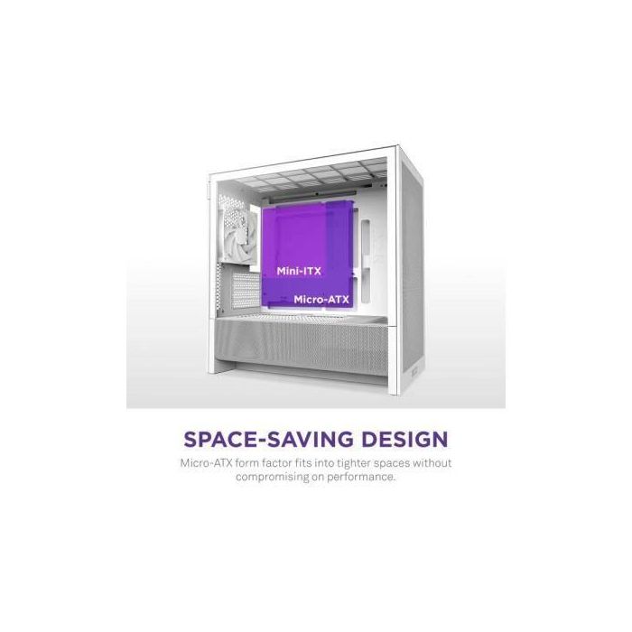 NZXT CC-H31FW-01 H9 H3 Flow Midi Tower PC Blanco, Cristal Templado y Ventana Lateral, compatible ATX/Micro-ATX/Mini-ITX 2
