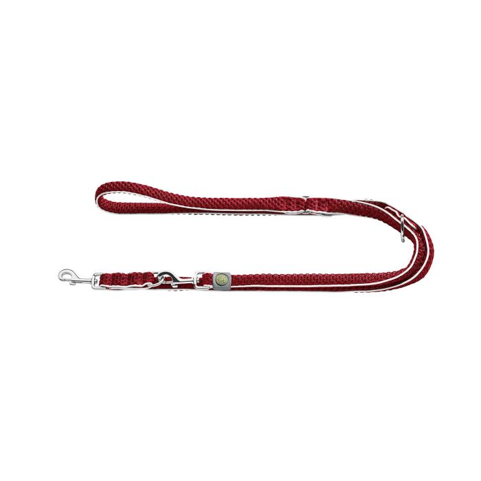 Hunter Correa de Entrenamiento HILO Ajustable de Malla 3D y Nylon Resistente, 200 cm, Rojo para Perros con Mosquetón para Ajuste Fácil