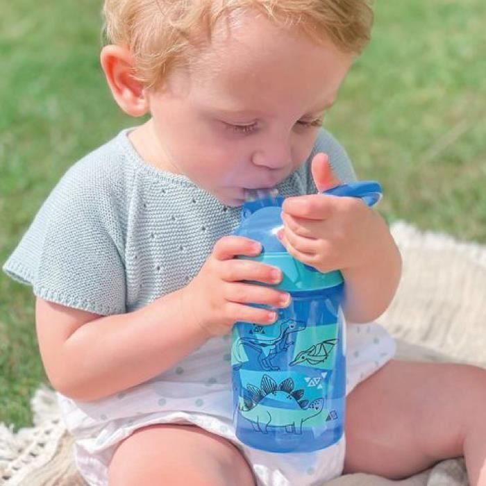 Set de 2 botellas de agua - NUBY - Incredible Gulp - 360 ml - Dinosaurios 1
