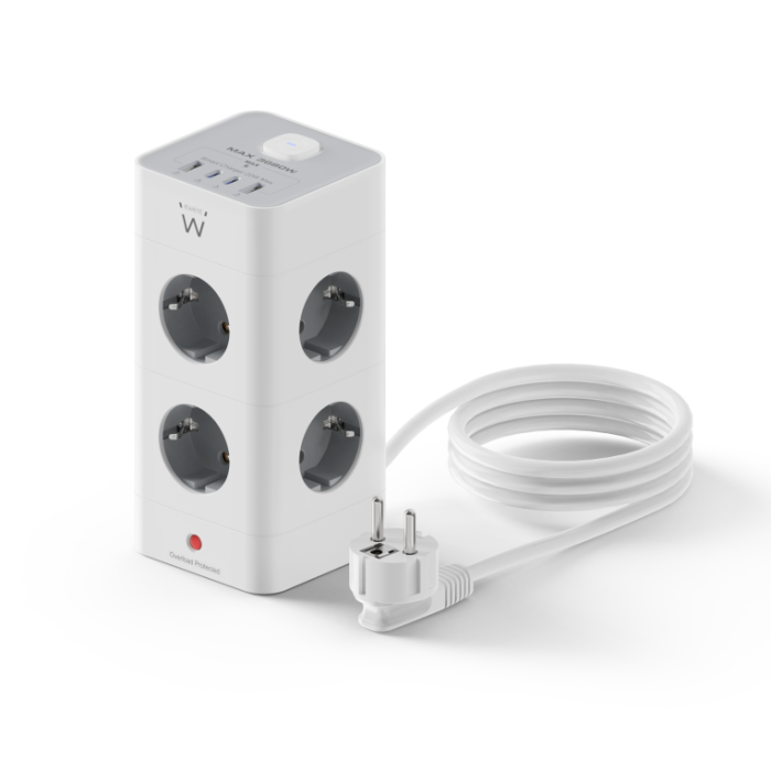Ewent EW3864 base múltiple 2 m 8 salidas AC Interior Gris, Blanco Ewent EW3864 base múltiple 2 m 8 salidas AC Interior Gris, Blanco
