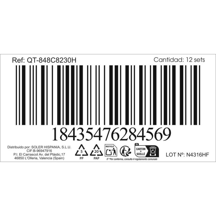 Set de 6 Cucharas Café Madrid 1.5 mm - Inde (12 Cajas) 1 Set de 6 Cucharas Café Madrid 1.5 mm - Inde (12 Cajas) 1