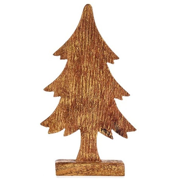 Figura Decorativa Árbol de Navidad Dorado Madera 5 x 31 x 15,5 cm (6 Unidades) 2