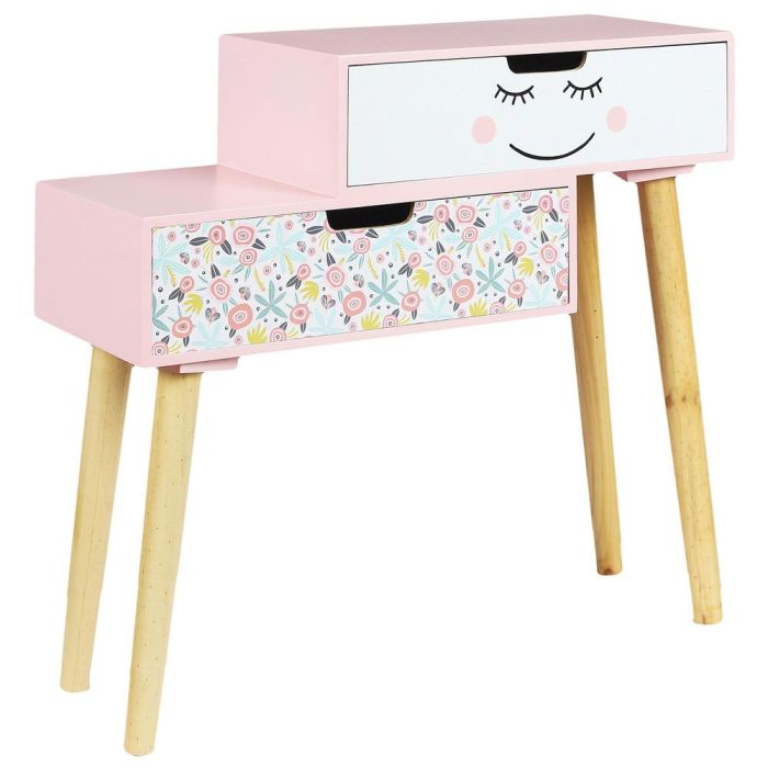 Mesita Con 2 Cajones Rosa Home Deco Kids