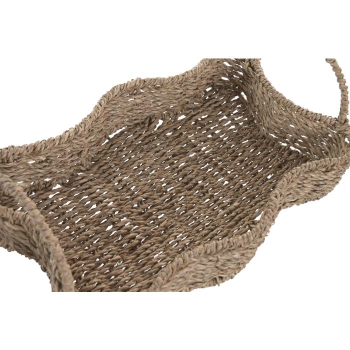 DKD Home Decor Bandeja Balines Seagrass y Metal Natural 25 x 14 x 40 cm Set de 2 DKD Home Decor Bandeja Balines Seagrass y Metal Natural 25 x 14 x 40 cm Set de 2