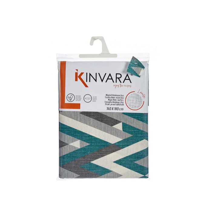 Mantel Loneta Antimanchas Kinvara 140x180 cm Rayas Gris - Resina Poliéster Algodón (10 Unidades) 2 Mantel Loneta Antimanchas Kinvara 140x180 cm Rayas Gris - Resina Poliéster Algodón (10 Unidades) 2
