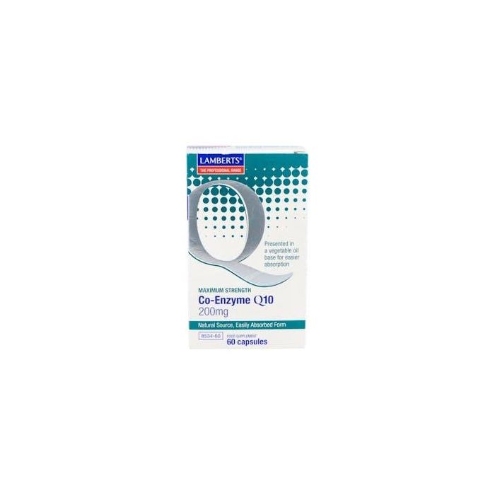 Lamberts Coenzima Q10 200 mg. 60 Cápsulas con Aceite Vegetal Apto Veganos para Energía y Bienestar General