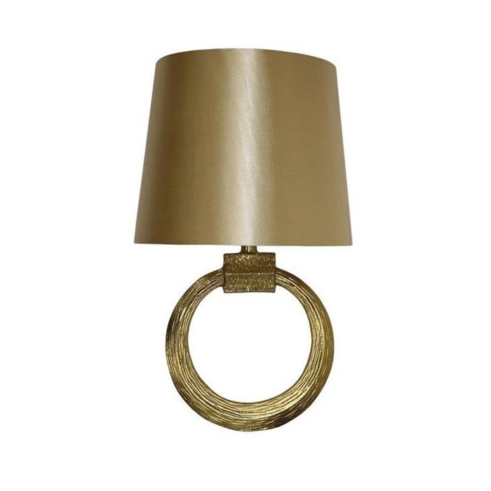 DKD Home Decor Lámpara Aplique Moderno Dorado de Aluminio con Plafón de Poliéster, para bombilla E27, 50W, 220V, Medidas 60x36x16 cm