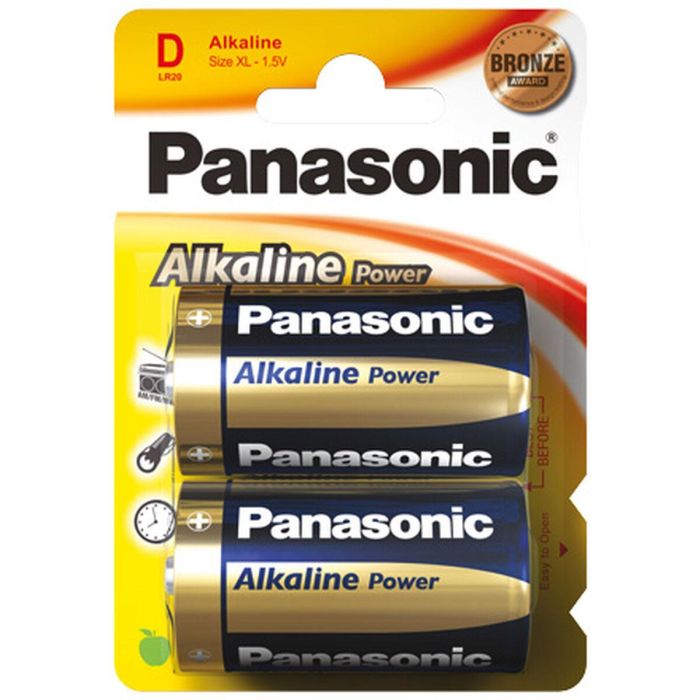 Panasonic Pila Alkalina Bronze D - LR20 1,5V Blister 2 Uds Ø34,2x61,5mm