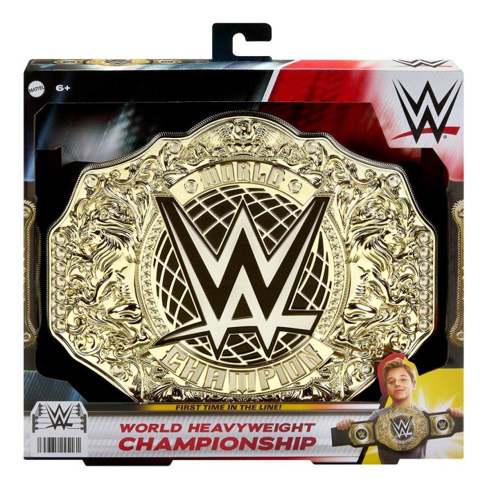 Mattel HYF18 Título WWE World Heavyweight, Cinturón de Campeón de Juguete Ajustable para Niños 3