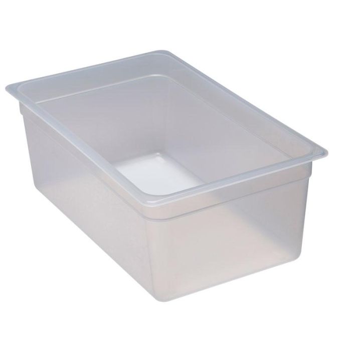 CAMBRO - 18PP-190 - Recipiente GN 1/1 25,6 L - 32,5 x 53 x 20 cm (No incluye tapadera) - Blanco translúcido - Venta 1 unidad.