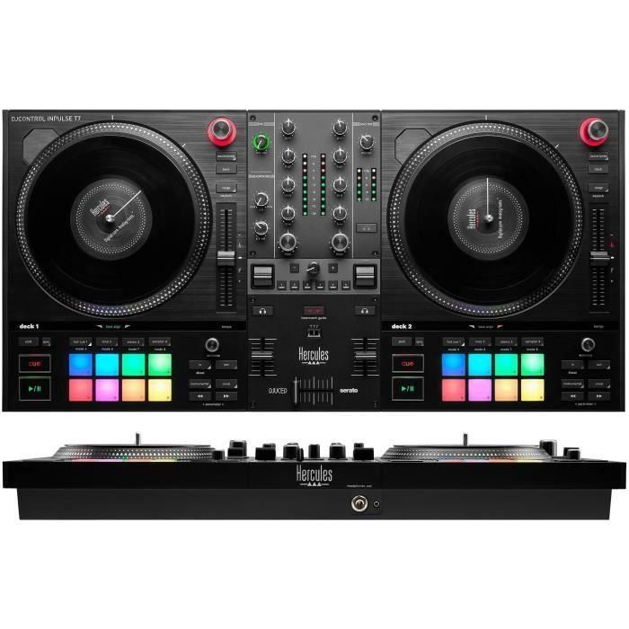 HERCULES DJCONTROL INPULSE T7 - Controladora DJ motorizada de dos decks en color negro 1