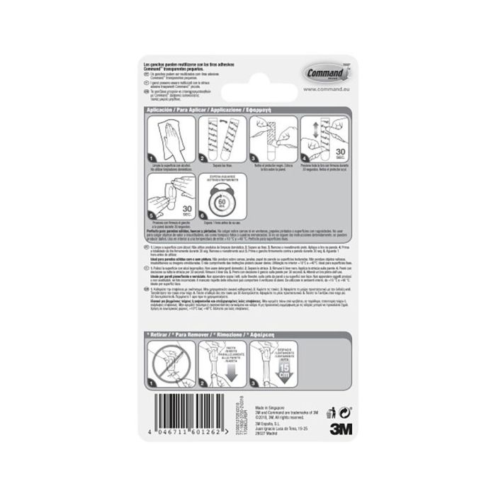 3M Command Blister 6 Miniganchos Adhesivos Transparentes Hasta 225g, Tecnología Adhesiva de 3M, 17006CLR 710027363 2 3M Command Blister 6 Miniganchos Adhesivos Transparentes Hasta 225g, Tecnología Adhesiva de 3M, 17006CLR 710027363 2