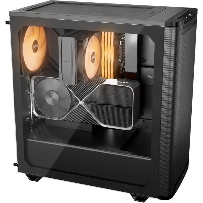 be quiet! Pure Base 501 LX Negra Torre PC Midi con Ventana Lateral, Iluminación RGB y 3x120mm Fans. Soporte ATX y USB-C. 3