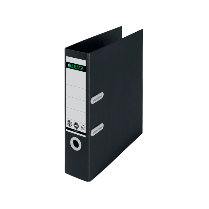 Leitz Archivador de Palanca Recycled DIN A4, Lomo 80 mm, Capacidad 180 Hojas, Cartón Reciclado, Negro 1