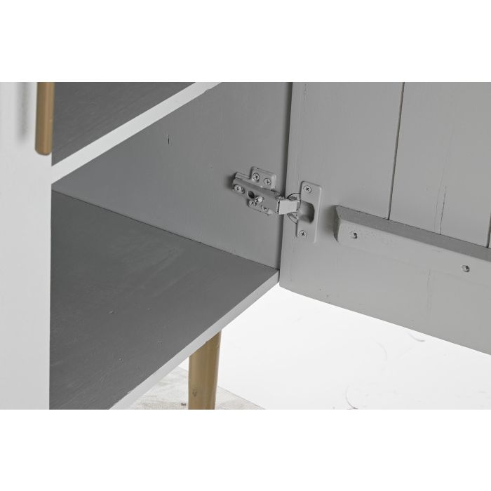 DKD Home Decor Armario Glam Hiras Blanco Dorado de Mango y Hierro con 2 Puertas y 3 Estanterías Desmontable 85x45x110 cm 4 DKD Home Decor Armario Glam Hiras Blanco Dorado de Mango y Hierro con 2 Puertas y 3 Estanterías Desmontable 85x45x110 cm 4