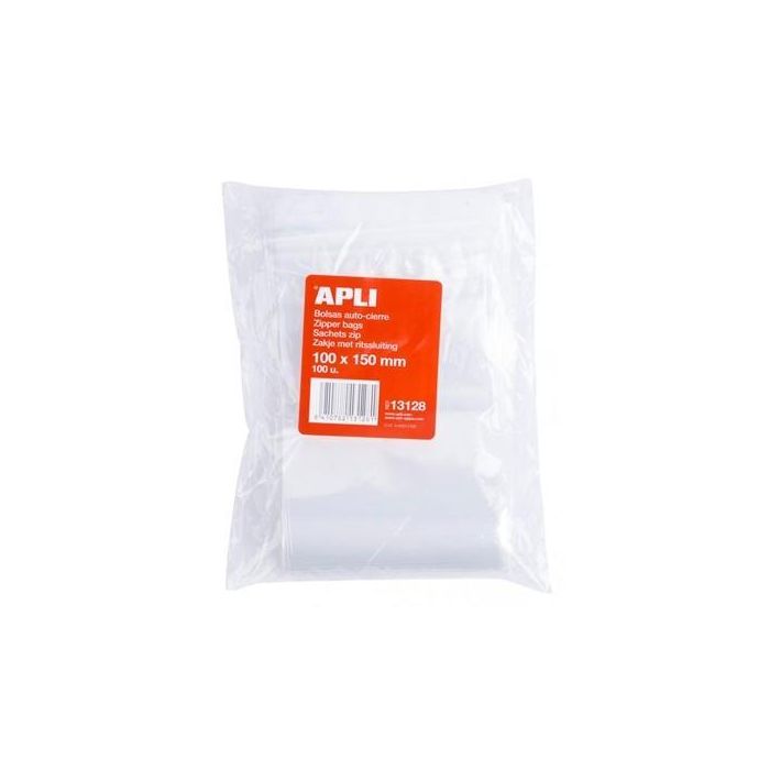 Apli Bolsas Autocierre 100x150 mm Ldpe Transparente Pack 100 Ud