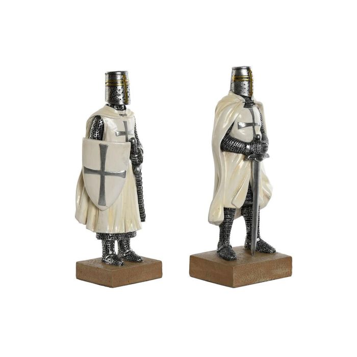 Figura Tradicional DKD Home Decor Blanco Plateado 8 x 25 x 10 cm (2 Unidades) Figura Tradicional DKD Home Decor Blanco Plateado 8 x 25 x 10 cm (2 Unidades)