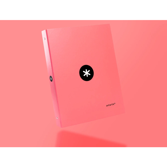 Antartik Carpeta A4 Forrada 4 Anillas 25 mm Redondas Color Coral 9